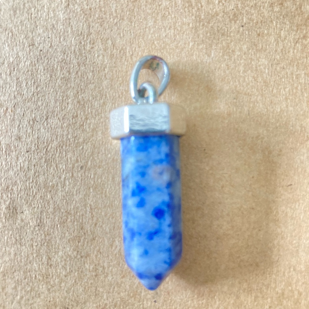 Vintage blue sodalite point pendant